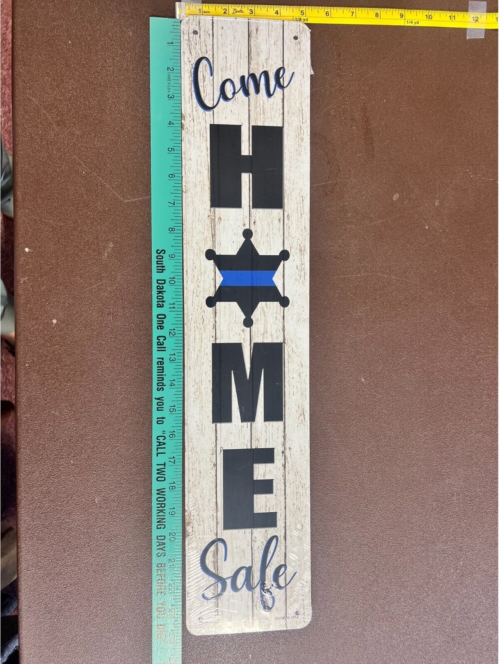 Come Home Safe Thin Blue Line 5x24 Aluminum Police Sheriff Metal Sign